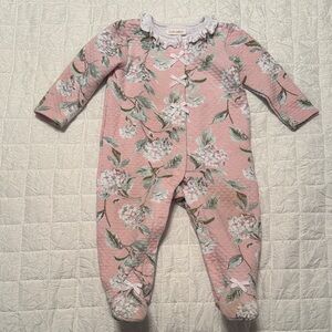 Laura Ashley Pink Floral Quilted Footie